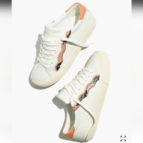MADEWELL Sidewalk Sneakers in Snake Embossed Leather Wave Edition size 7.5 - Picture 7 of 16